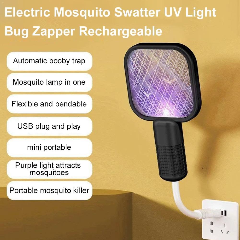 Electric Mini USB Mosquito Killer Racquet Lamp – Wireless Night Bulb & Effective Insect Catcher