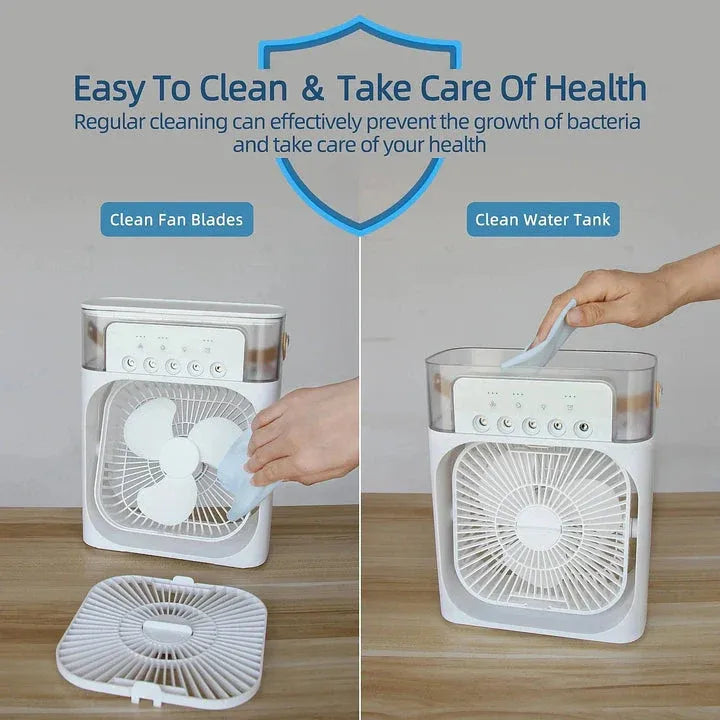 Handheld Folding Turbo Fan With 5 Speed Adjustment Portable Rechargeable Cooling Device